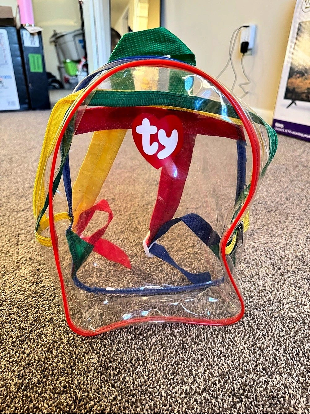 Ty Teenie Beanie Babies Clear Rainbow Backpack